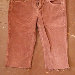 Brown Corduroy Capri Shorts Cut Off Pants